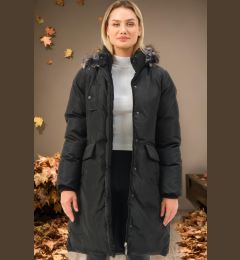 Снимка на Z6774 DEWBERRY WOMEN'S COAT-PLAIN BLACK