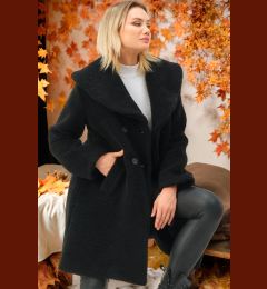 Снимка на Z6776 DEWBERRY WOMEN'S COAT-PLAIN BLACK