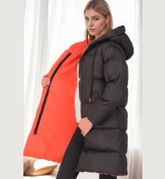 Снимка на Z9687 DEWBERRY WOMEN'S COAT-BLACK-ORANGE