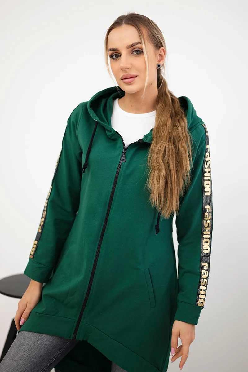 Снимка на Zip-up sweatshirt at the back green