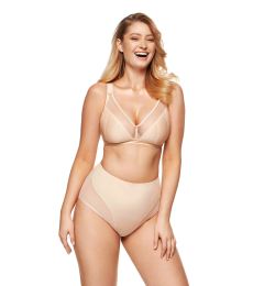 Снимка на Бежови бикини с висока талия