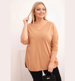 Снимка на Блуза с V-образно деколте в голям размер