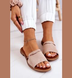 Снимка на Велурени чехли Lewski Shoes 3047 бежово