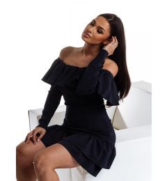 Снимка на Военноморска рокля с декоративна яка на деколтето La Diva