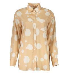 Снимка на Дамска бежова риза с дълъг ръкав