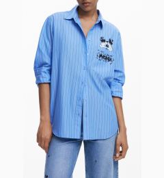 Снимка на Дамска риза с дълъг ръкав Desigual, синя