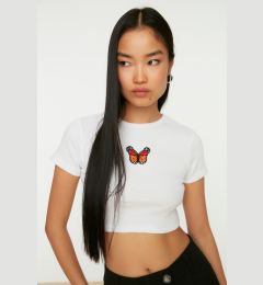 Снимка на Дамска тениска- къса Trendyol Embroidered