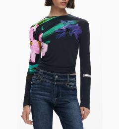 Снимка на Дамска тениска с дълъг ръкав и флорален мотив