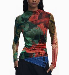 Снимка на Дамска тениска с дълъг ръкав и шарка