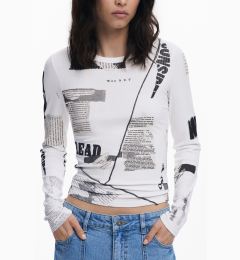 Снимка на Дамска тениска с дълъг ръкав и щампа