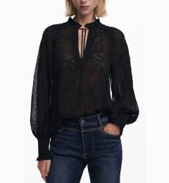 Снимка на Дамска черна блуза Desigual с дълъг ръкав