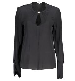 Снимка на Дамска черна блуза с дълъг ръкав