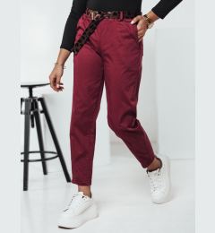 Снимка на Дамски бордо чинос панталон с колан