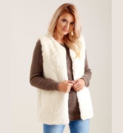 Снимка на Дамски елек Fashionhunters Ecru