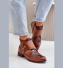 Снимка на Дамски кожени боти на ток Maciejka Кафяви 04492-98