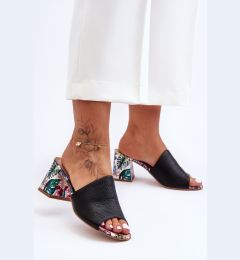 Снимка на Дамски кожени мулета на ток Lewski Shoes