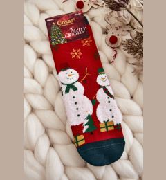 Снимка на Дамски коледни чорапи Snowman Cosas Red