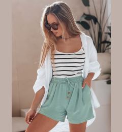 Снимка на Дамски платнени шорти SUMMER TRIP зелени