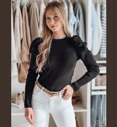 Снимка на Дамски пуловер с бухнали ръкави ELENORI черен