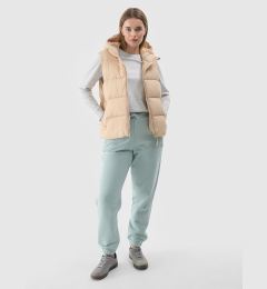 Снимка на Дамски Пухен Безръкавник С Капюшон 4F Бежов 4FWAW24TVJ