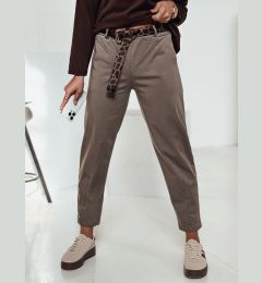 Снимка на Дамски чинос панталон LEOCINCIN с колан каки