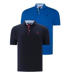 Снимка на ДВОЕН КОМПЛЕКТ T8582 МЪЖКА ТЕНИСКА DEWBERRY-NAVY BLUE- SX