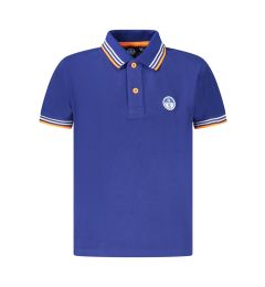 Снимка на Детска синя поло тениска с къс ръкав