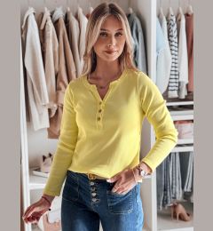 Снимка на Жълта риза с дълъг ръкав и копчета