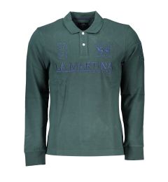 Снимка на Зелена мъжка поло риза с дълъг ръкав