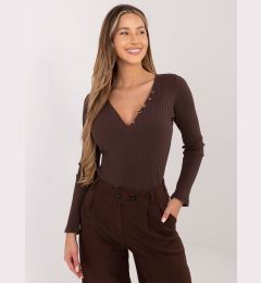 Снимка на Кафява блуза с дълъг ръкав
