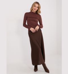 Снимка на Кафява едноцветна блуза с дълъг ръкав