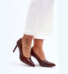 Снимка на Кожени модерни обувки на ток Lewski Shoes 2659 Кафяви
