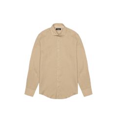 Снимка на Мъжка бежова риза от памук и лен