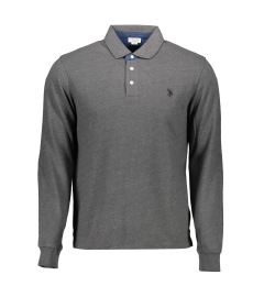 Снимка на Мъжка поло риза с дълъг ръкав, сива