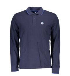 Снимка на Мъжка поло риза с дълъг ръкав, синя