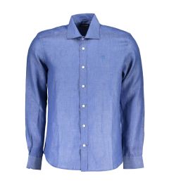 Снимка на Мъжка риза с дълъг ръкав, синя