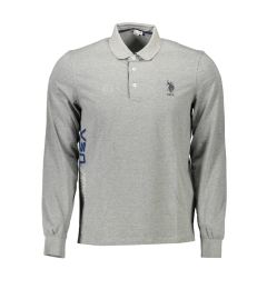 Снимка на Мъжка сива поло риза с дълъг ръкав