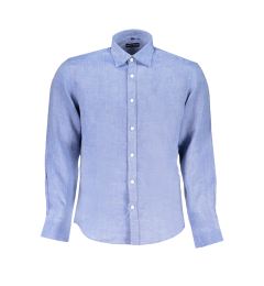 Снимка на Мъжка синя риза с дълъг ръкав