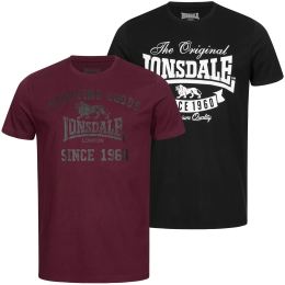 Снимка на Мъжка тениска. Lonsdale 115086-Black/Oxblood