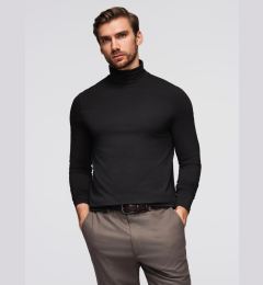 Снимка на Мъжка черна поло яка с дълъг ръкав