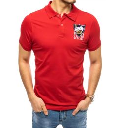 Снимка на Поло риза с бродерия в червено Dstreet