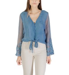 Снимка на Синя блуза Guess с дълъг ръкав