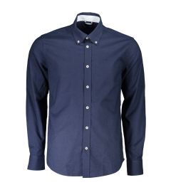 Снимка на Синя мъжка риза с дълъг ръкав