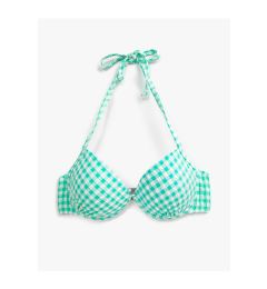 Снимка на Топ за бикини Koton Plaid с детайл от вратовръзка