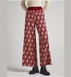 Снимка на Червени жени шарени широки панталони Pepe Jeans Galya - жени