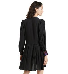 Снимка на Черна рокля с дълъг ръкав Desigual