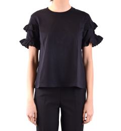 Снимка на Черна тениска с волани на ръкави