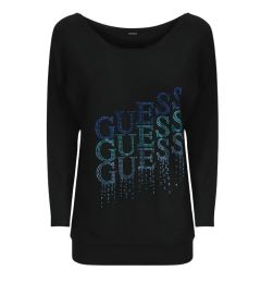 Снимка на Черна тениска с дълъг ръкав Guess