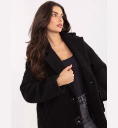 Снимка на Черно палто с големи копчета