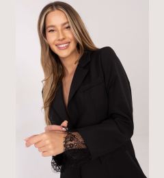 Снимка на Черно сако с дантелени детайли